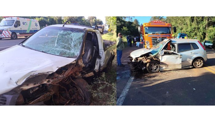 Guaraniaçu – Grave acidente entre três veículos deixa seis pessoas feridas